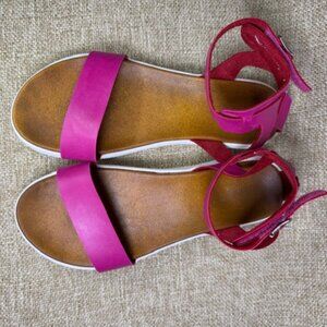 MIA Pink Platform Sandals with Ankle strap. Big Girls Size 6